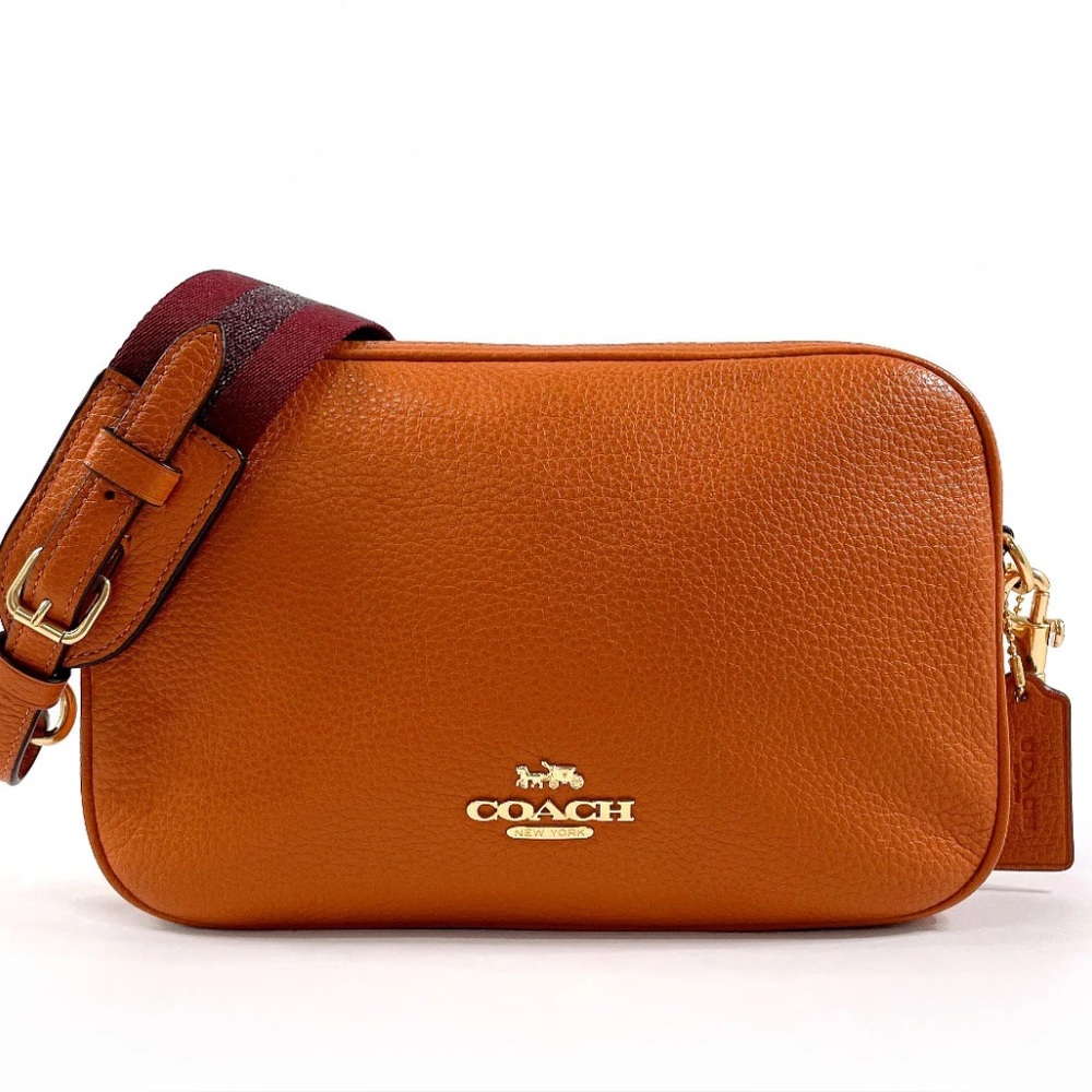 COACH SHOULDER BAG C5805 JESS CROSSBODY 2WAY LEATHER ORANGE WOMEN